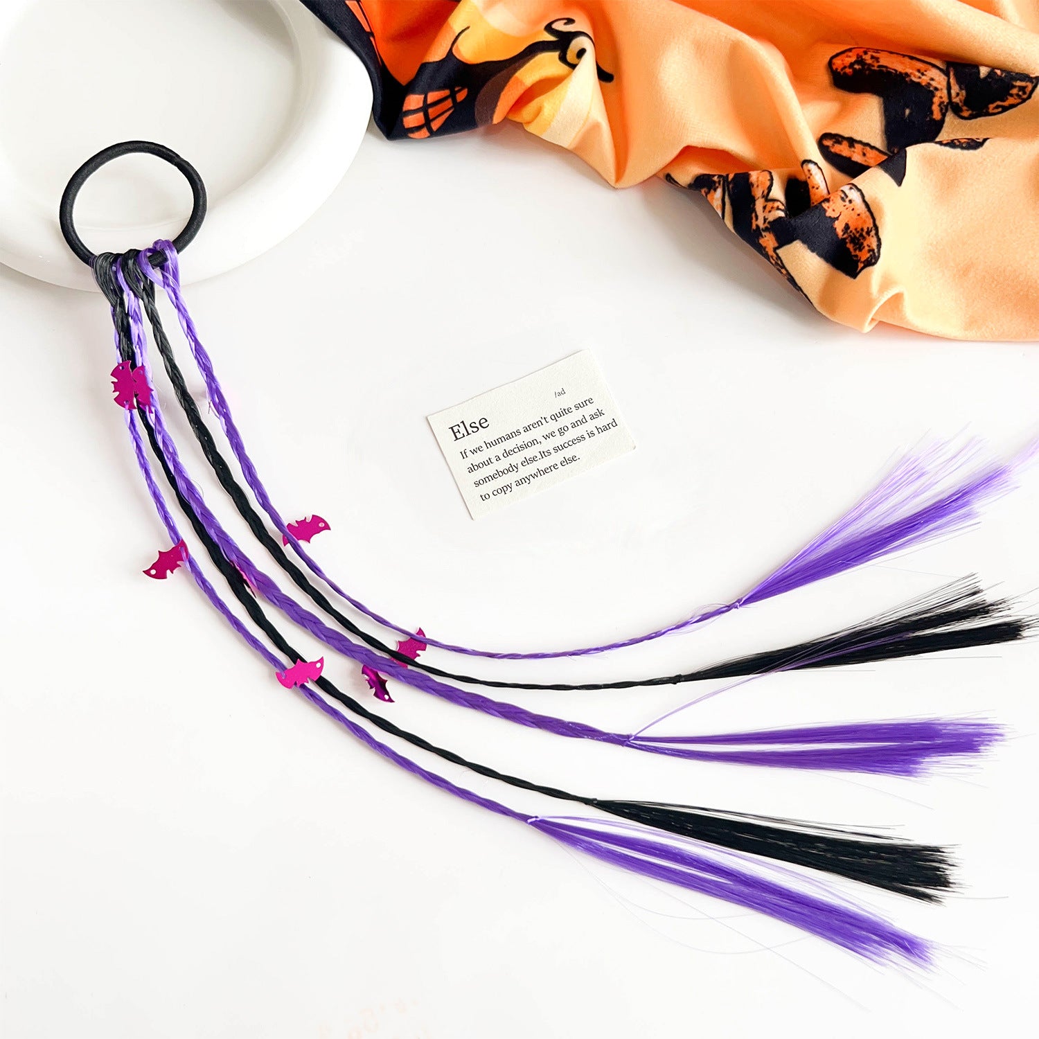 Wholesale Halloween Colored String Pumpkin Bat Braided Cartoon Hairband